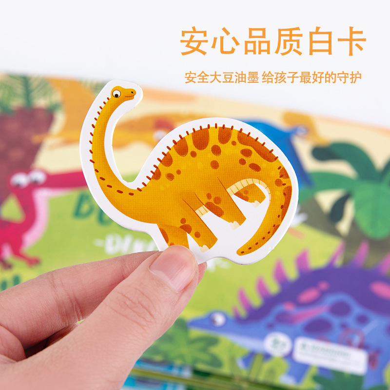 Bebé de madera Ilustración animal ayudas para la enseñanza cognitiva niños hechos a mano educación temprana entre padres e hijos juguetes educativos interactivos libro de pasta image 6