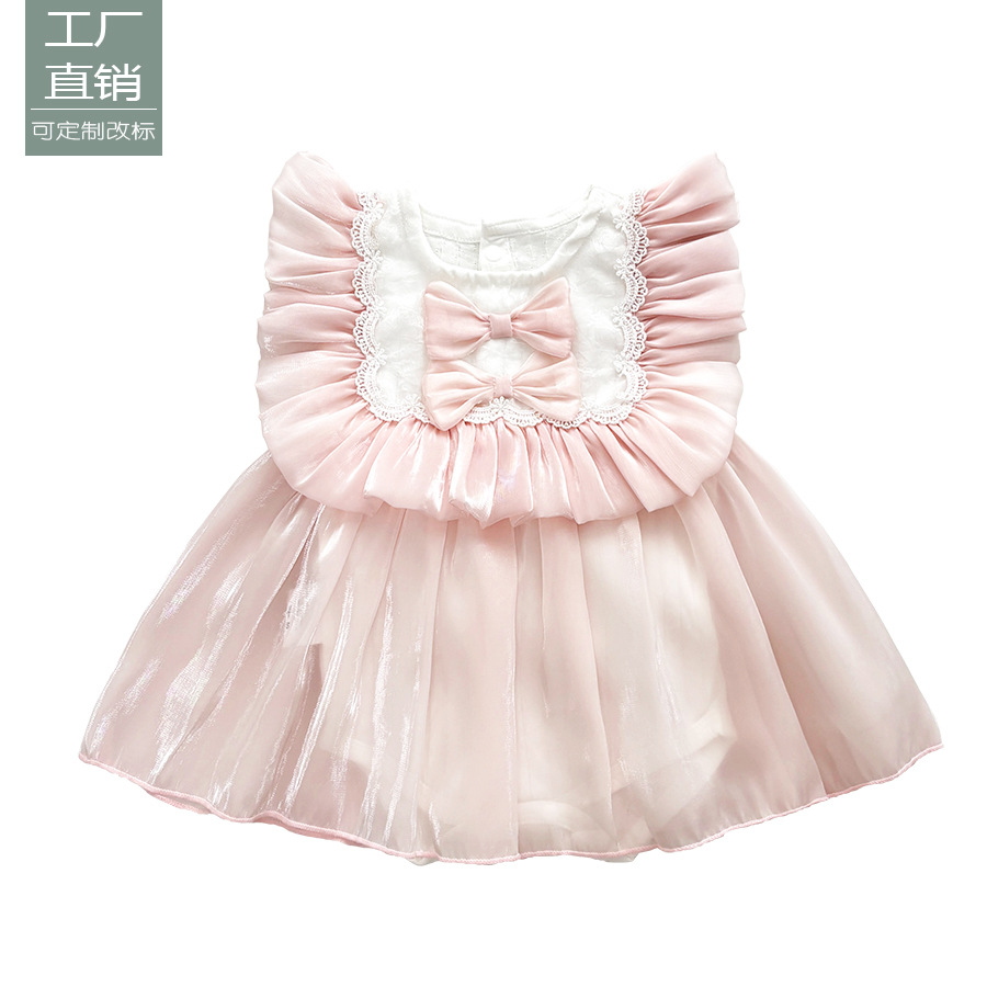 婴儿衣服夏季女婴夏装连体衣洋气宝宝满月百天公主包屁裙夏天裙子