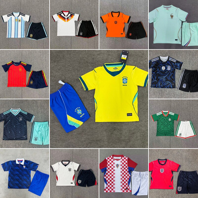 2026 World Cup Children's Set Brazil Netherlands Spain England Germany France Argentina Football Jerseys