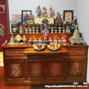 Xizang-style Solid Wood Middle Hall Buddha Table Household Multi-layer Table Sacred Table Sacred Table Three-layer Buddha Cabinet Fragrant Table Sacred Table Buddha Niche