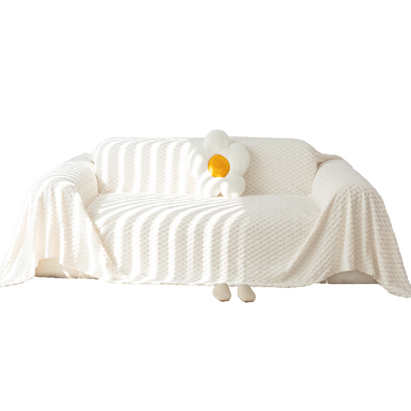 Estilo crema cubierta del sofá Toalla de tela de otoño e invierno de felpa engrosada cubierta del sofá de cuero caliente 2023 Nueva manta cojín