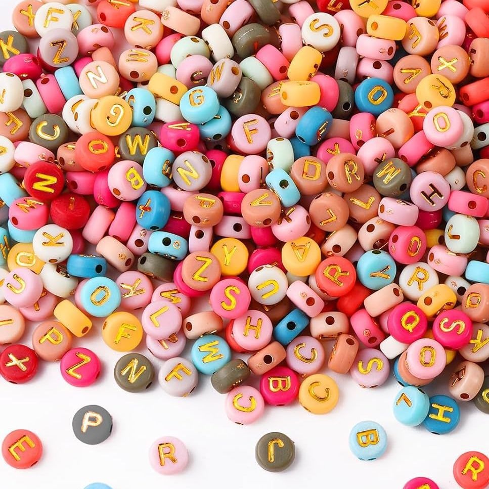 Bolsas de macarón con cuentas de letras, varios estilos, pulsera de bricolaje con cuentas de letras y fabricación de joyas, venta caliente transfronteriza