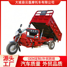 平坐自卸三轮摩托车燃油家用农用自卸载重王汽油三轮车偏三轮