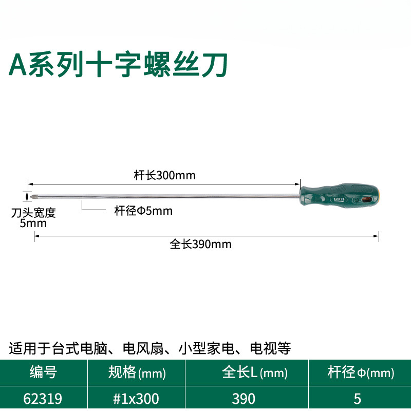 Destornillador de cabeza de rábano pequeño destornillador de ciruela de boca plana cruzada