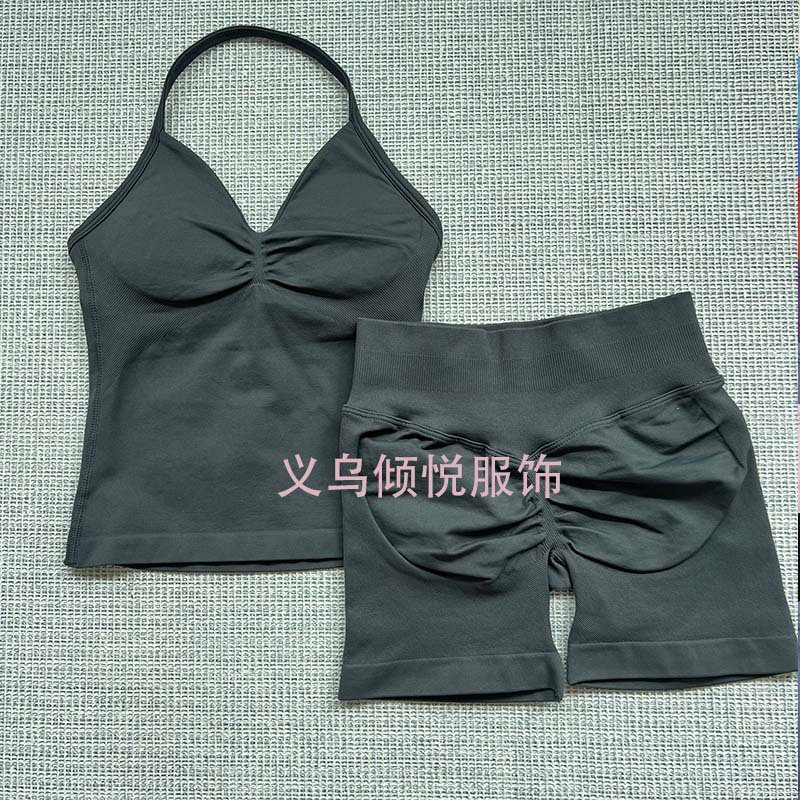 AliExpress venta caliente DFYNE nuevo fitness yoga traje deportivo chaleco halter sujetador pantalones cortos traje mujer