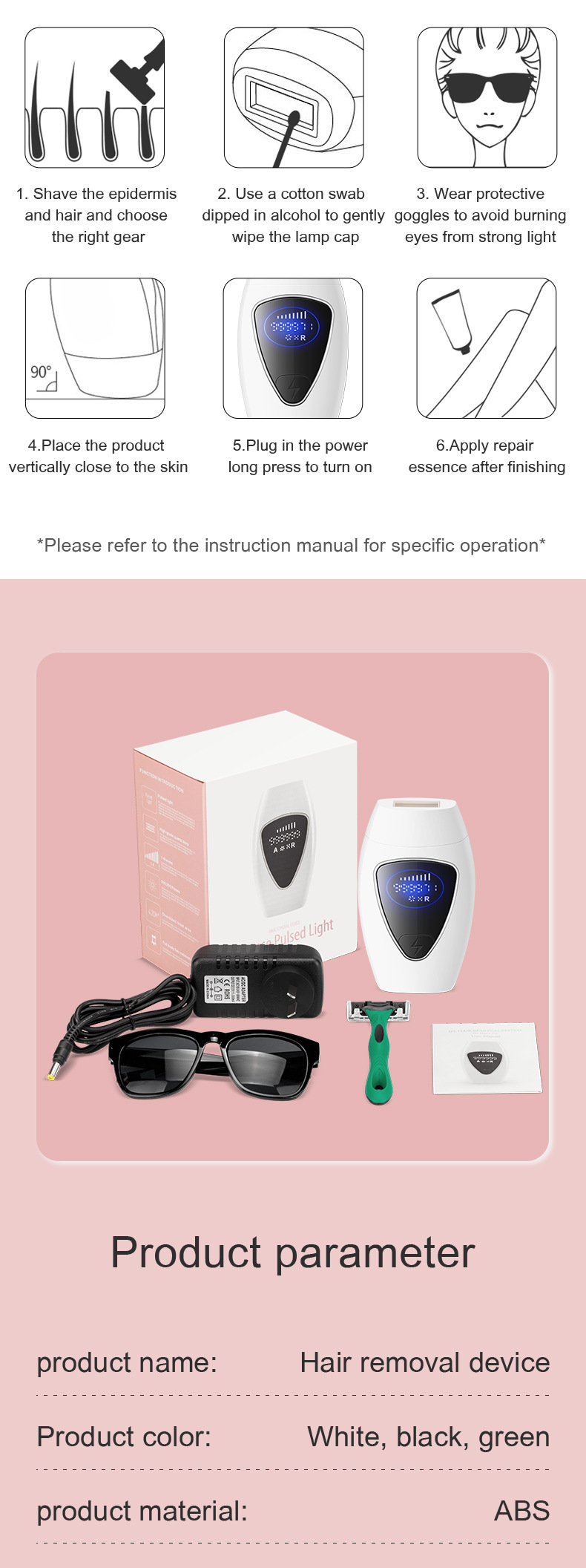 Permanent Hair Removal Device For Home Use With Flashes System_voghion.com