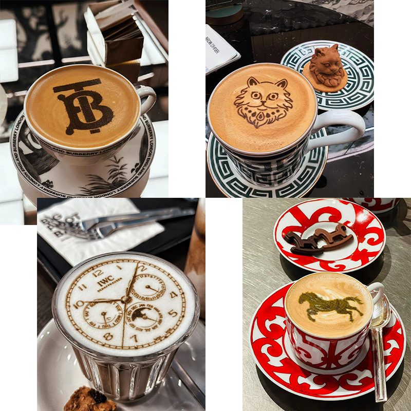 Btb baolutong cafetera máquina de dibujo de café impresión automática de patrones de color polvo de grado alimenticio