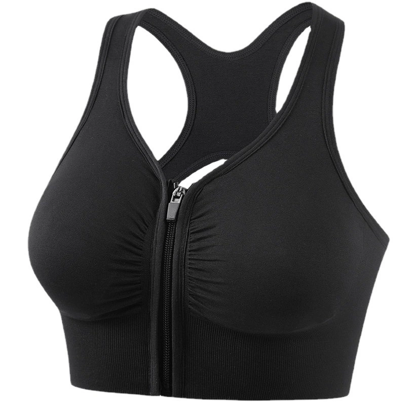Новый спортивный бюстгальтер на молнии спереди, беспроводной пуш-ап, Йога, противоударный, женское Бесшовное нижнее белье, косметический жилет