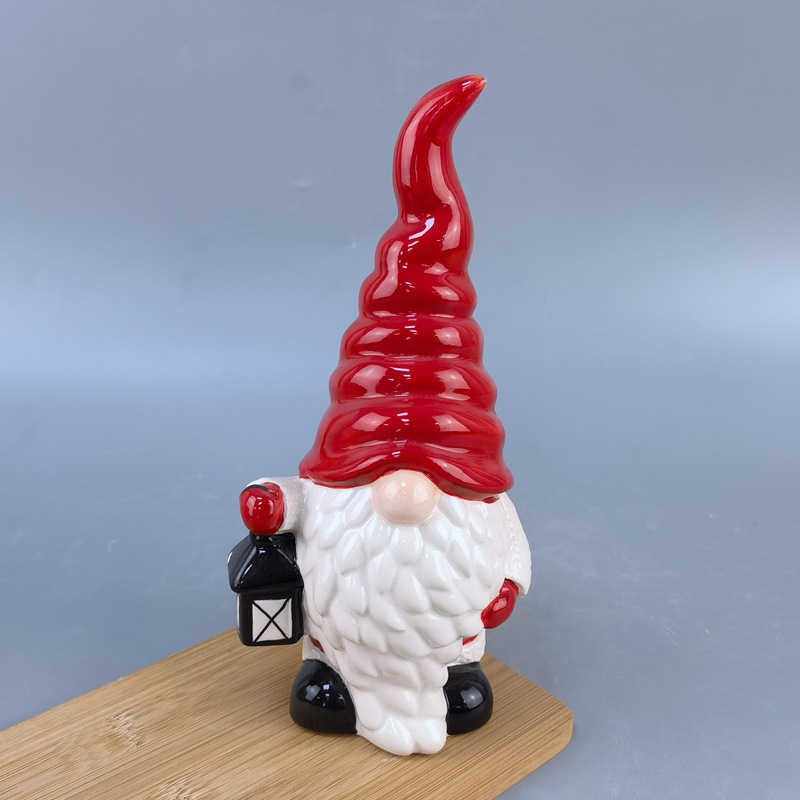 Decoraciones navideñas transfronterizas candelabres de duendes cerámicas luminosas escritorio viejo muñeco de nieve alce decoración de escritorio regalo