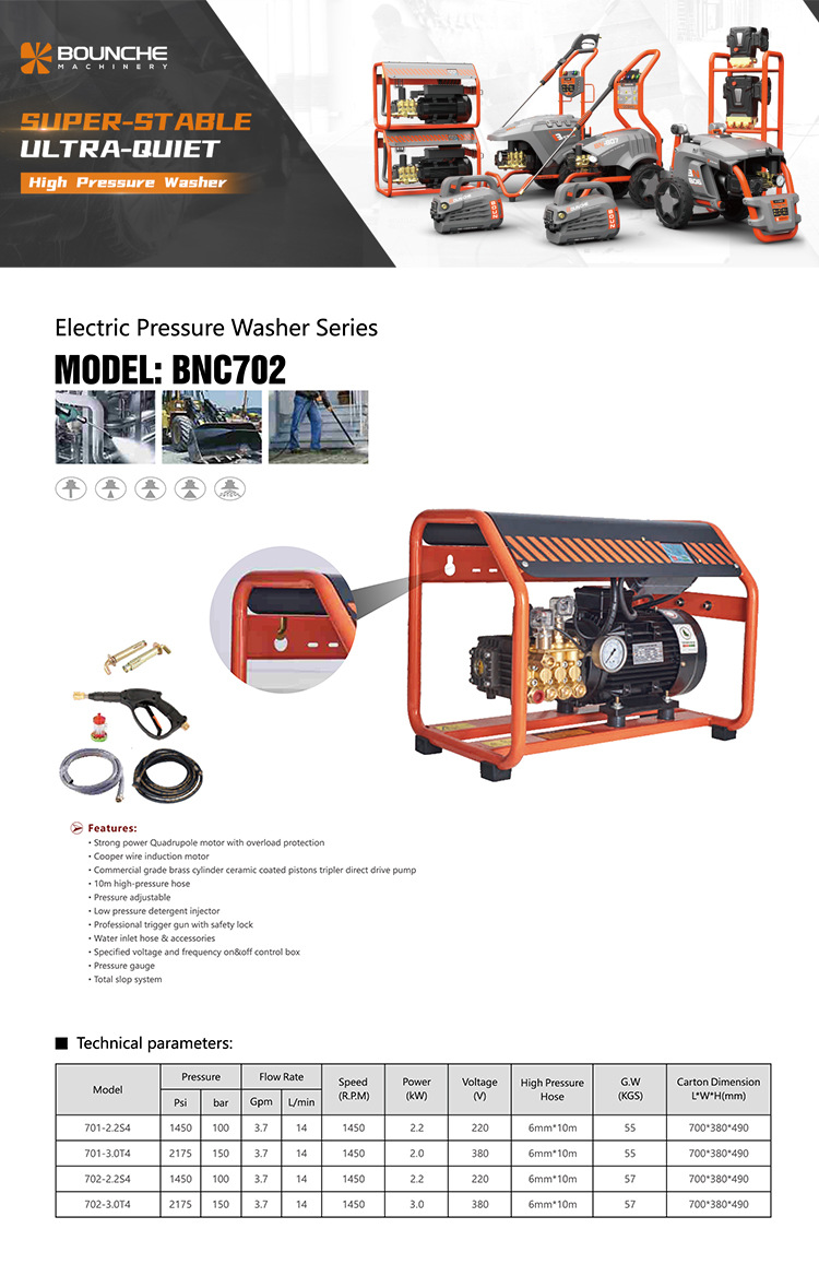 Bangchi 702 Car Wash Shop Special Car Washing Machine 220V Wall-Mounted High-Power Industrial Commercial High-Pressure Cleaning Water Gun
