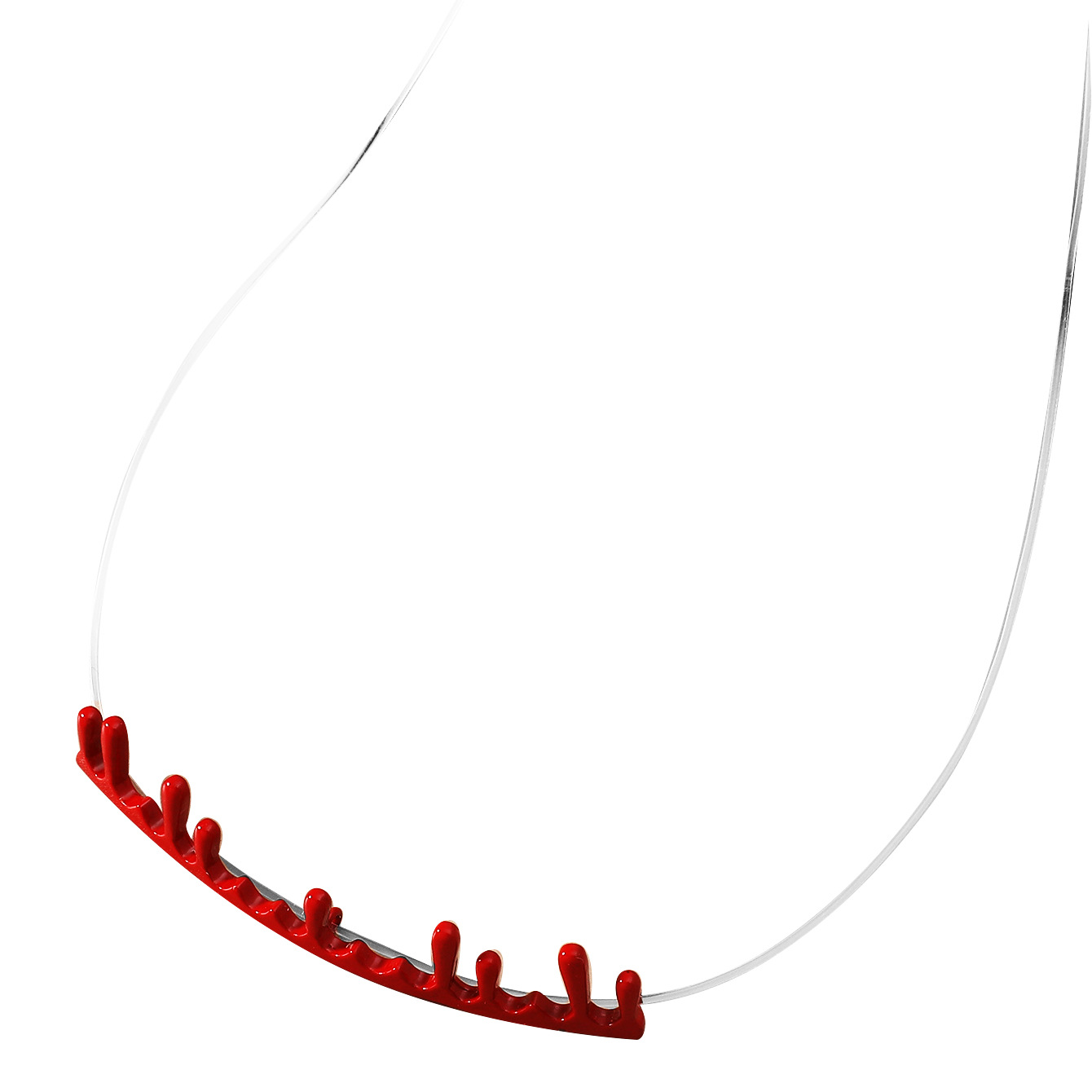 Gothic personality red liquid collar, and cool style lava short collarbone chain, niche design accessory for women_voghion.com