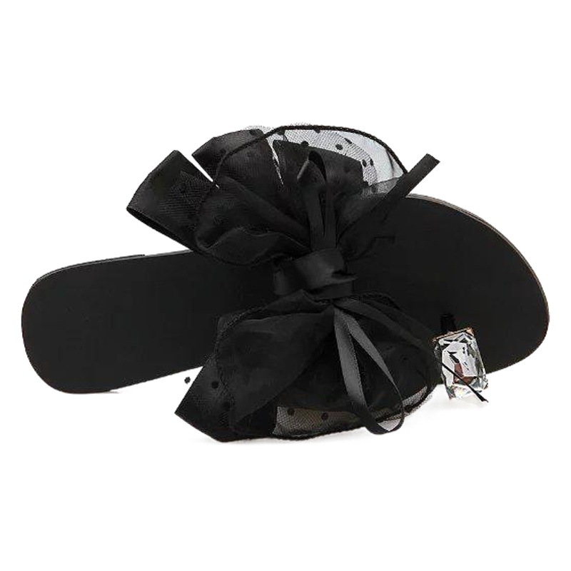 Sandalias y zapatillas de mujer con arco grande rhinestone toe 2023 desgaste exterior moda señoras zapatillas punto estilo coreano