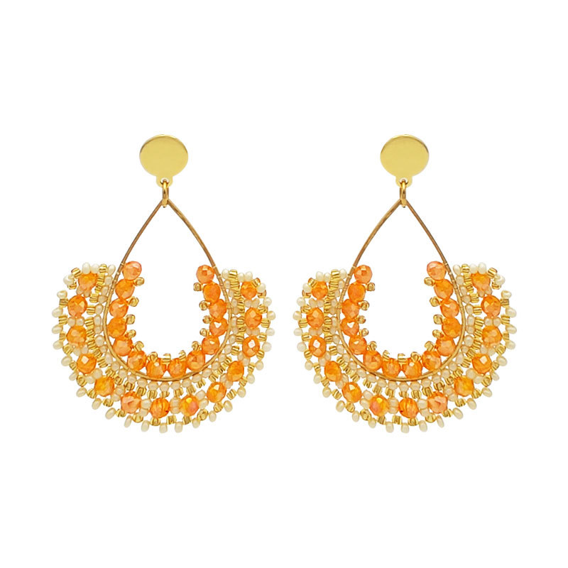 1 Pair Original Design Solid Color Glass Seed Bead Drop Earrings display picture 2