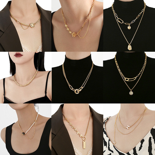 Necklace women's niche accessories snake bone chain ins accessories fashion jewelry high-end European and American neck necklace sweater chain clavicle chain