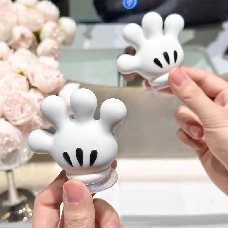 Mickey Handheld Toothbrush Hook Cartoon Toothbrush Holder Adhesive Hook Damage-Free No Drill Bathroom Hook Storage Rack