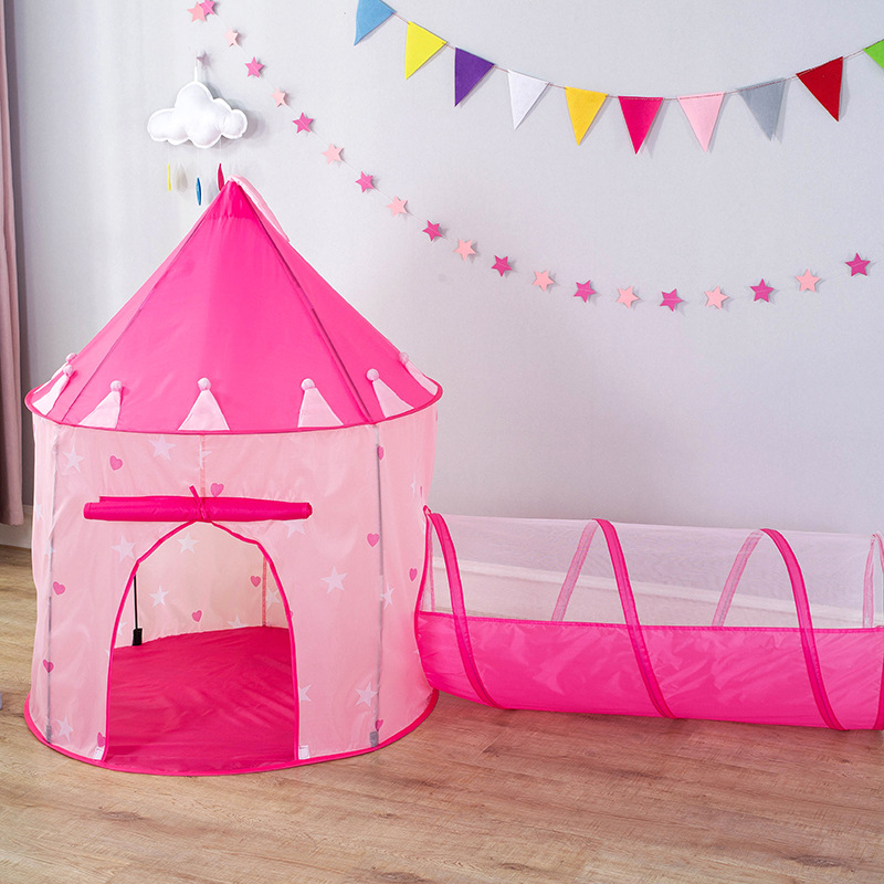 Carpa de Juego Infantil con Túnel de Gateo Set de 3 Piezas de Tela Fácil de instalar para Interiores