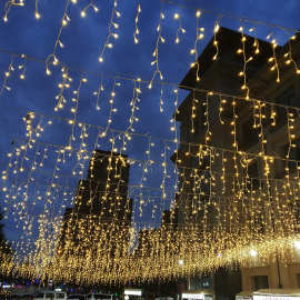 LED星星灯小彩灯闪灯串灯满天星户外装饰灯冰条防水帘瀑布灯窗帘