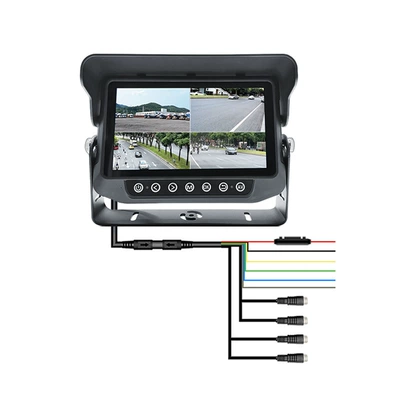 Car display Forklift Outdoor Monitoring Video 1080P - 7inch-dvr-141-monitor-4-channel-aviation-line