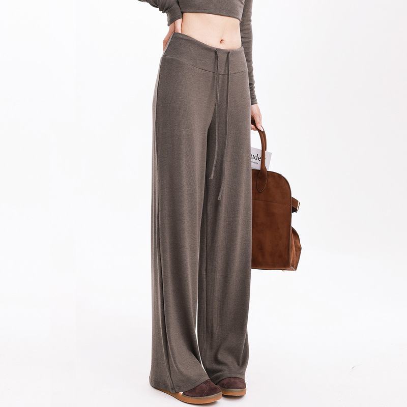 Mid-Waist Hip-Showing Sports Casual Trousers Retro American Style Versatile Comfortable Drawstring Draped Loose Trousers