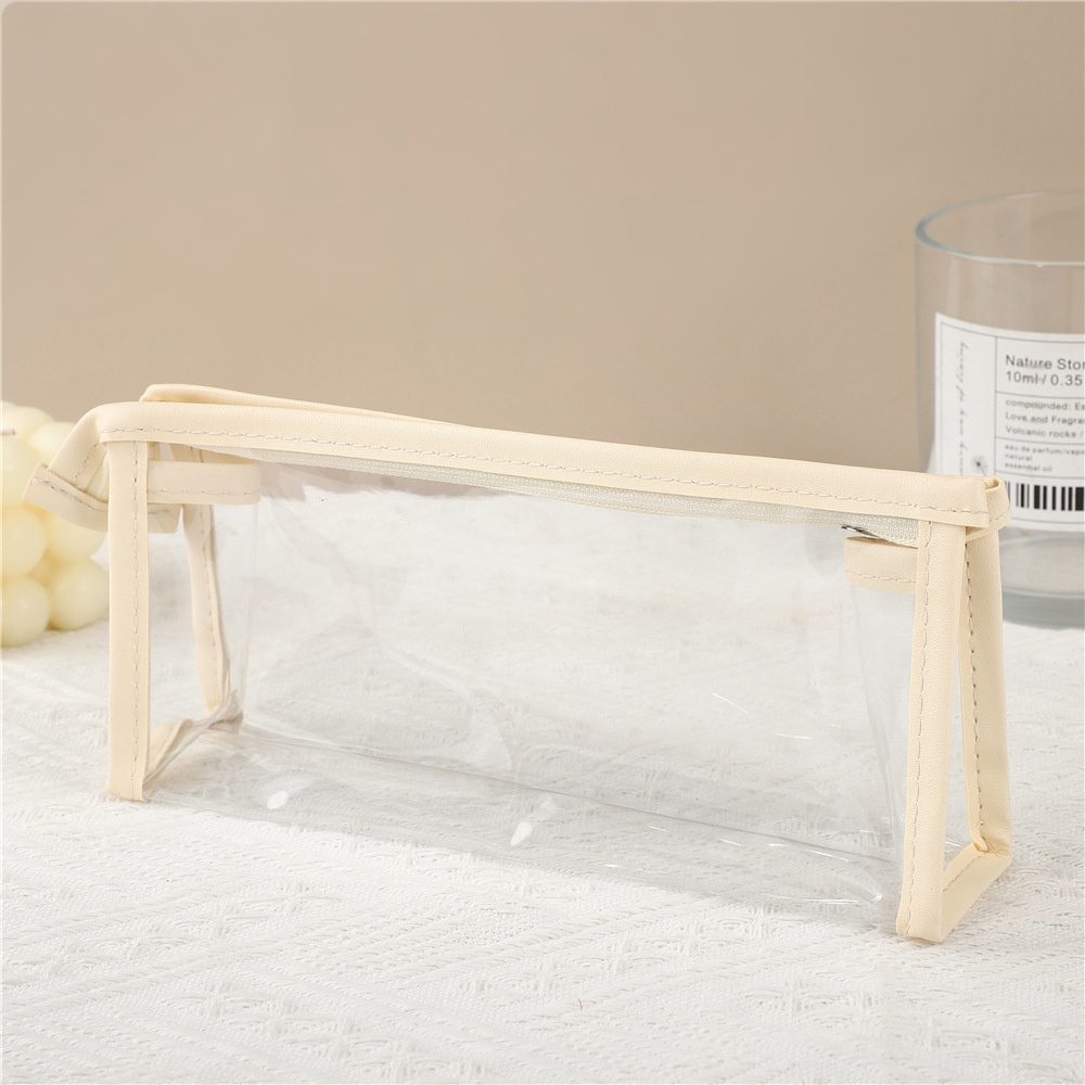 Gran capacidad niñas INS de alto aspecto transparente PVC lápiz caso en stock regalos promocionales estudiante examen papelería bolsa de almacenamiento