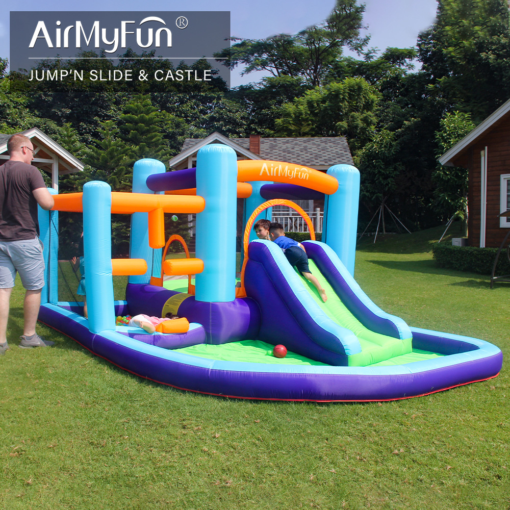 Inflatable castillo infantil tobogan de agua trampolín parque juegos al aire libre juguetes trampolín pequeño entretenimiento tobogan inflable
