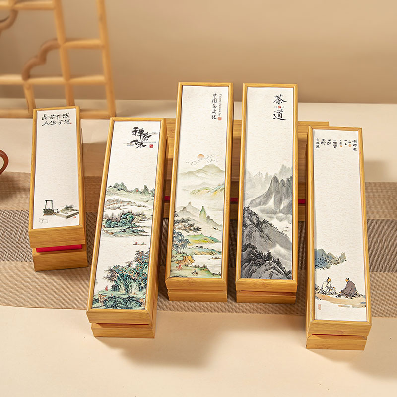 竹子小茶罐礼盒5罐竹子茶叶包装空盒小罐茶伴手礼书法国画茶叶盒
