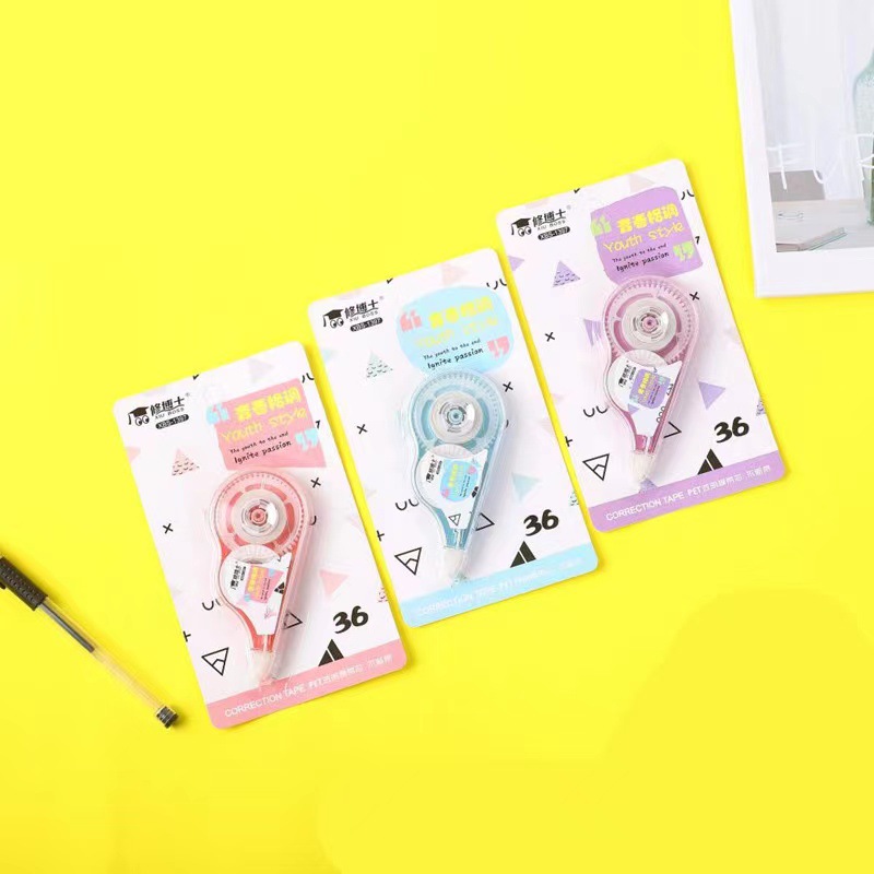 Juhe cinta de corrección de papelería creativa cinta de corrección linda de dibujos animados Corazón de niña Cinta de corrección de estudiante de aspecto alto al por mayor