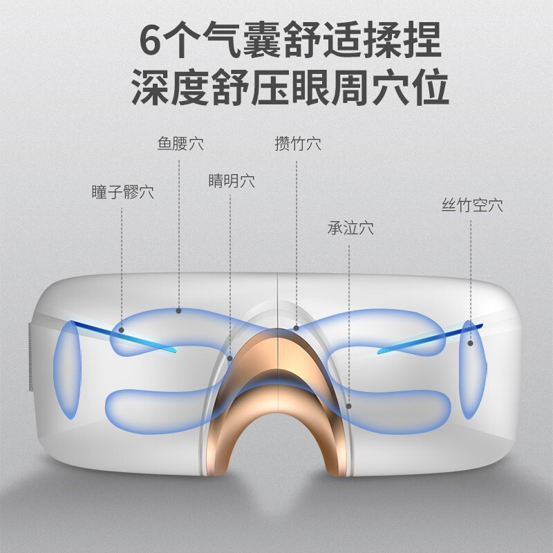 スマート温敷折り畳みアイブルートゥースマッサージ器アイマスク熱敷アイマスク疲労振動アイマスク|undefined