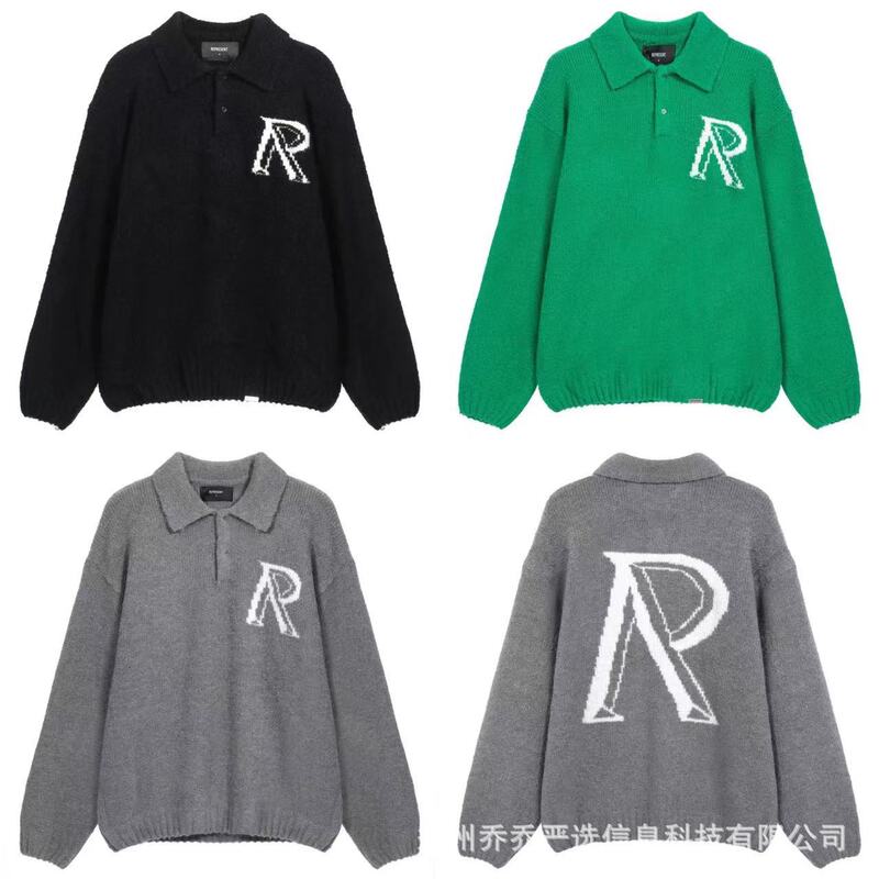 SS Cross-border New Heavy REPRESENT Fashion Simple Big LOGO Letter Knitted Men's and Women's Sweater Long Sleeve