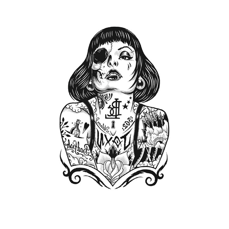 Totem Owl Wolf Temporary Tattoo Sticker Realistic Black Tiger Scorpion Animal Tattoo 3D