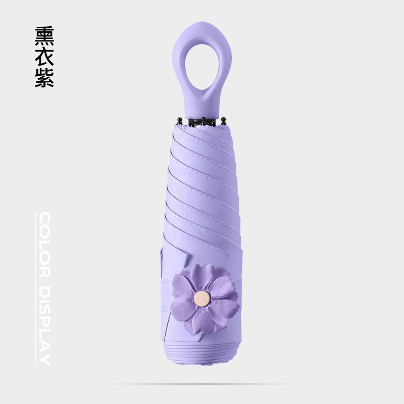 ミニビニール日焼け止めパラソル折りたたみコンパクトポータブルリングハンドル日傘卸売日傘メーカー在庫|undefined