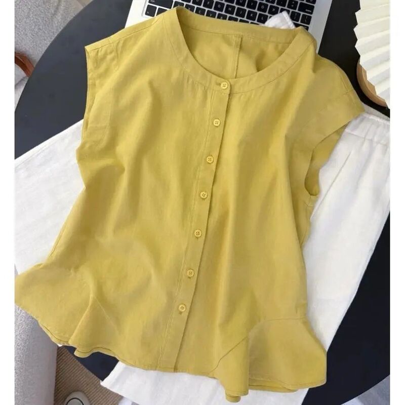 French-Style Ruffled Chic Sleeveless Vest Shirt, New Summer Style, Slimming and Stylish Top