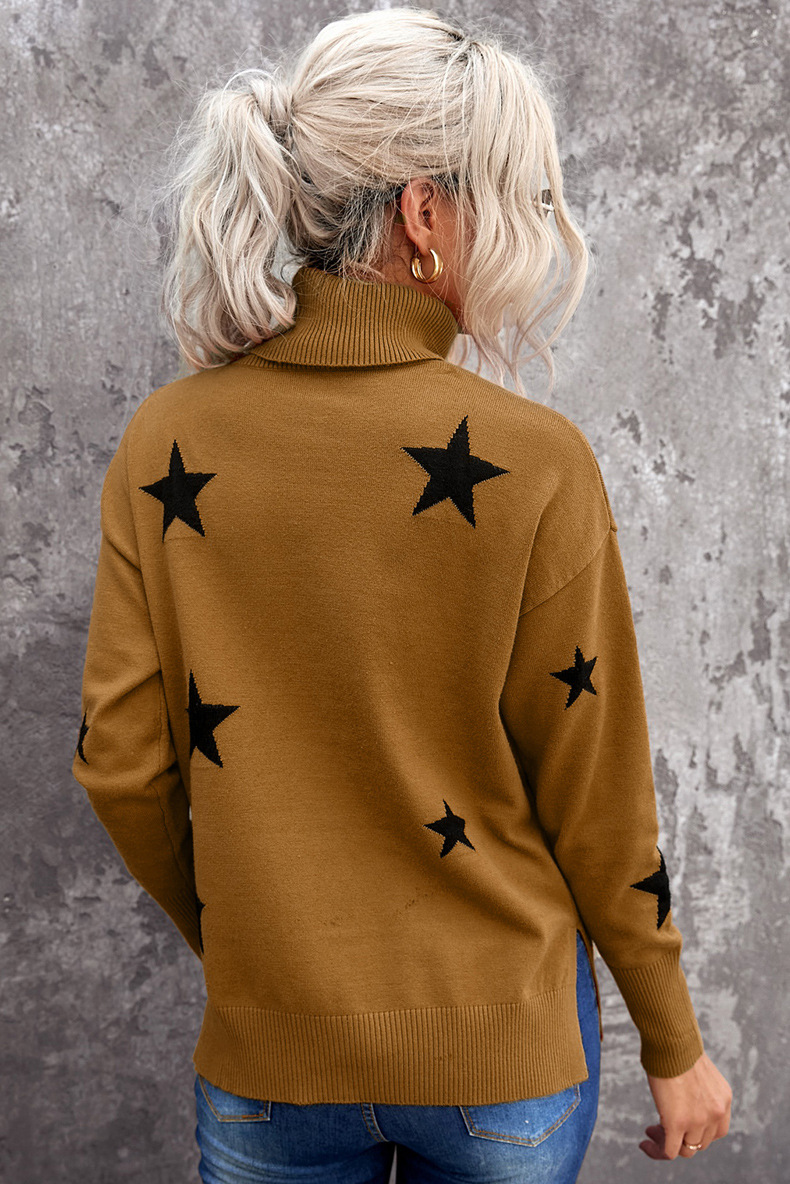 Winter turtleneck star pattern long-sleeved sweater nihaostyles wholesale clothing NSQSY87023