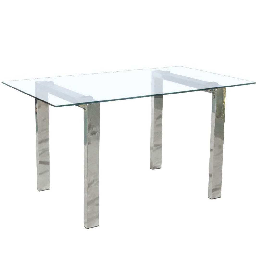 Mesa de comedor moderna exportación simple mesa de comedor de vidrio temperado mesa de negociación mesa de comedor casera silla