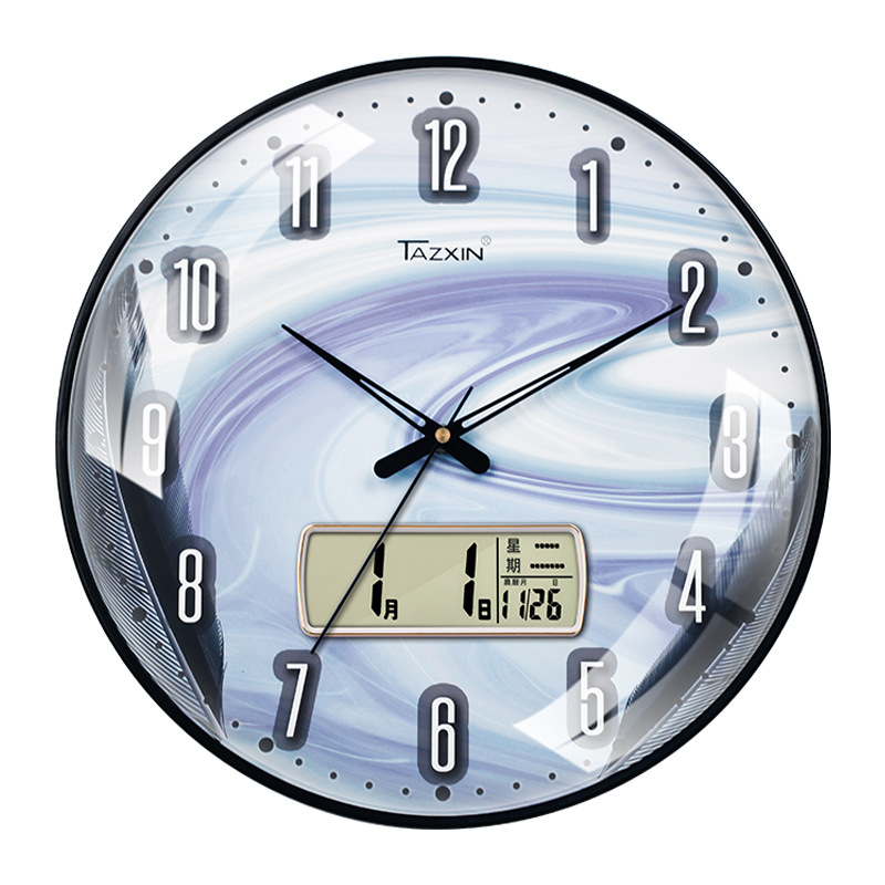 Suministro directo de fábrica convexo reloj de pared de vidrio nórdico luz de lujo simple reloj mudo sala de estar curvo entrega por lotes reloj transfronterizo image 13