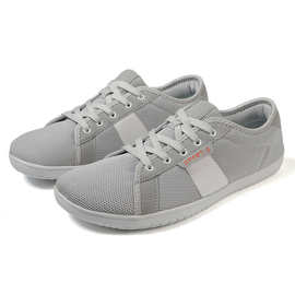 跨境大码热卖宽掌赤足皮鞋飞织透气圆头休闲运动鞋脚肥脚厚板宽头