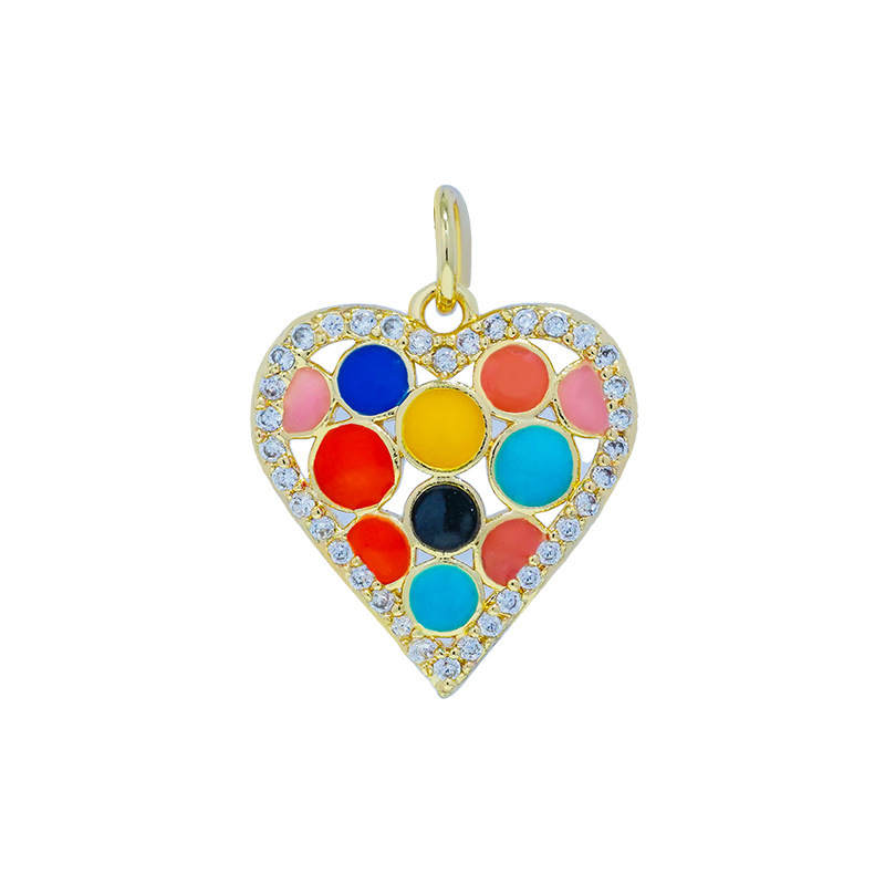 5g Weight Pendant Jewelry Making Type 17*18.8mm Jewelry Making Size Zircon Inlay Material DIY Jewelry Accessories Classification 1 Piece Quantity Copper Material Heart Shape Pattern Plating Design Simple Style Style 1 Piece 17*18.8mm Copper Zircon Heart Shape Pendant 12