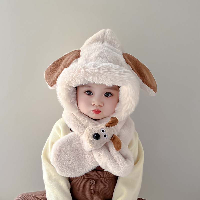 Sombreros para bebés, bufandas, sombreros de protección de orejas calientes y gruesas, bonitos sombreros de peluche genuinos de Melody, moda para hombres y mujeres.