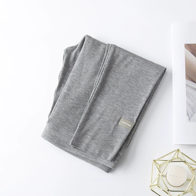 Ribbed modal summer leggings, plus size, cooling touch, fine rib knit (black/dark grey/light grey)