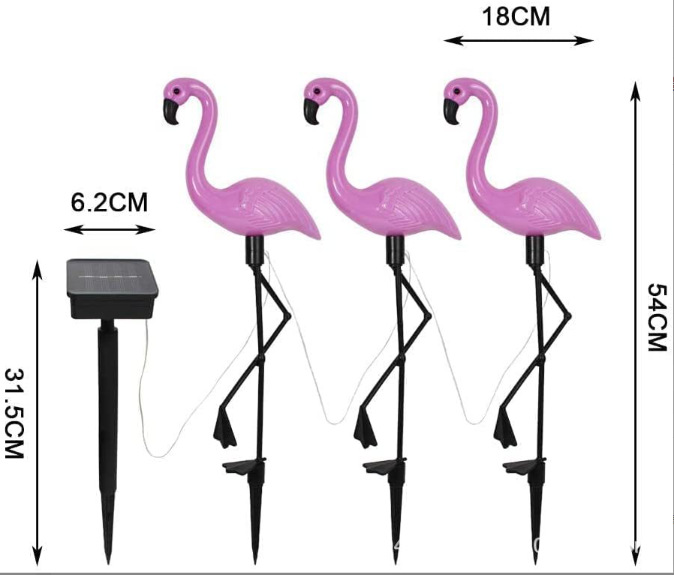 Transfronteriza nueva lámpara de césped solar lámpara de enchufe de tierra Flamingo paisaje lámpara decoración al aire libre Villa Jardín lámpara de Jardín