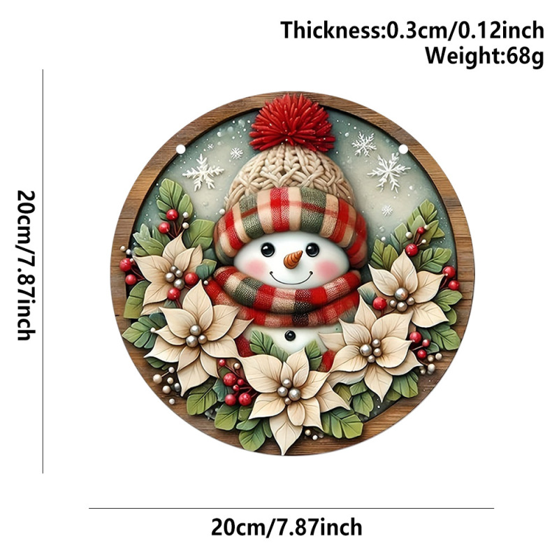 現物クリスマス装飾品ペンダント木製看板シリーズサンタクロース雪だるまヘラジカ円形標識表札|undefined