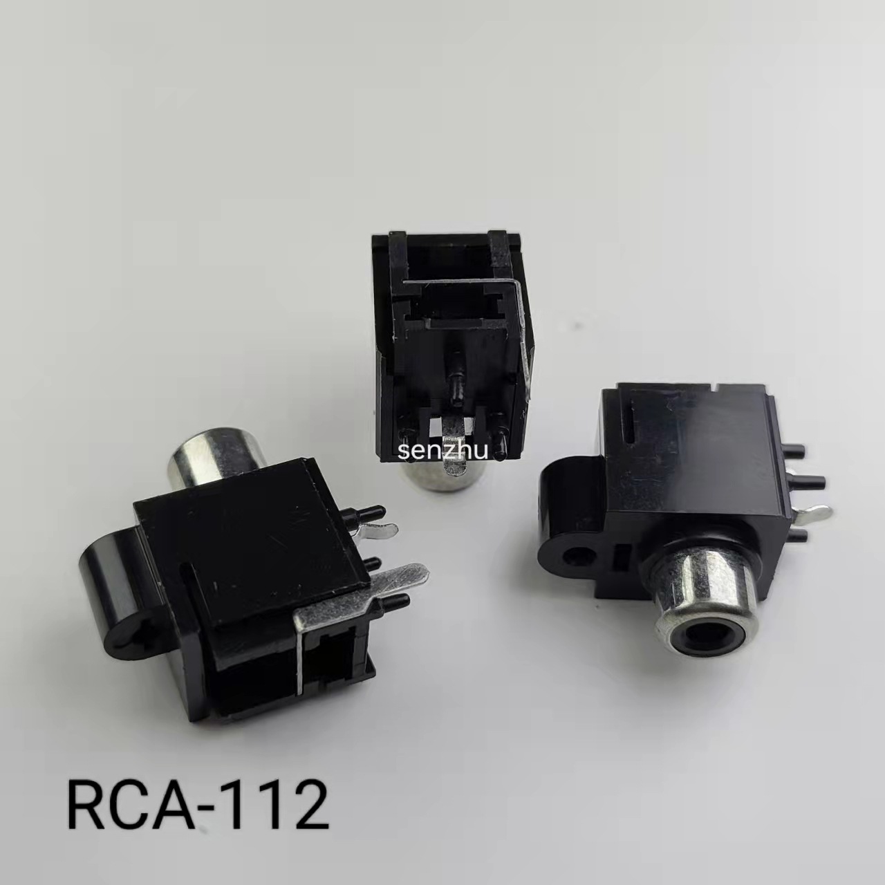 RCA/AV同芯插座AV-112莲花插座侧插单孔连接器RCA音频插座