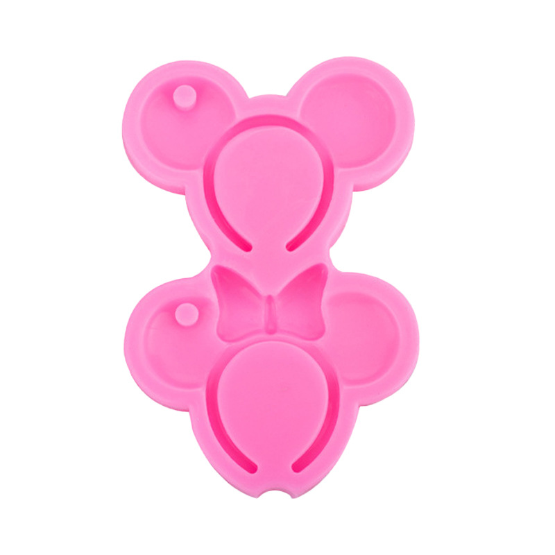 Dos piezas de Mickey horquilla molde de silicona arcilla cerámica suave accesorios de epoxi accesorios de fabricación de llaveros
