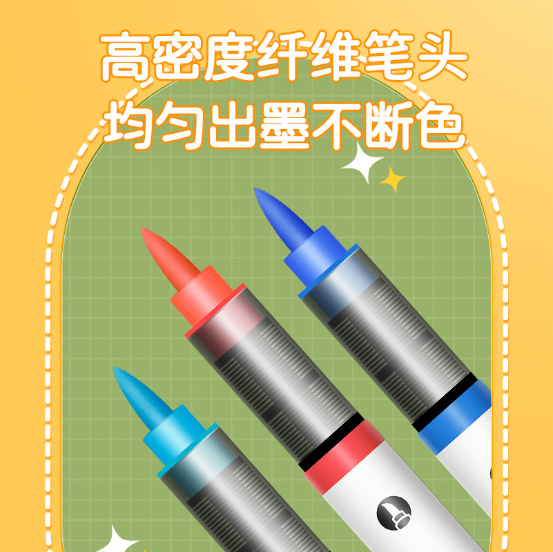 Marcadores acrílicos rectos Marcadores de colores impenetrables para arte Pinceles para estudiantes Pinceles de colores apilados Bolígrafos de acuarela lavables