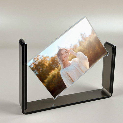 Customized acrylic photo frame creative double-sided rotating 6-inch photo wedding certificate highly transparent acrylic rotating photo frame