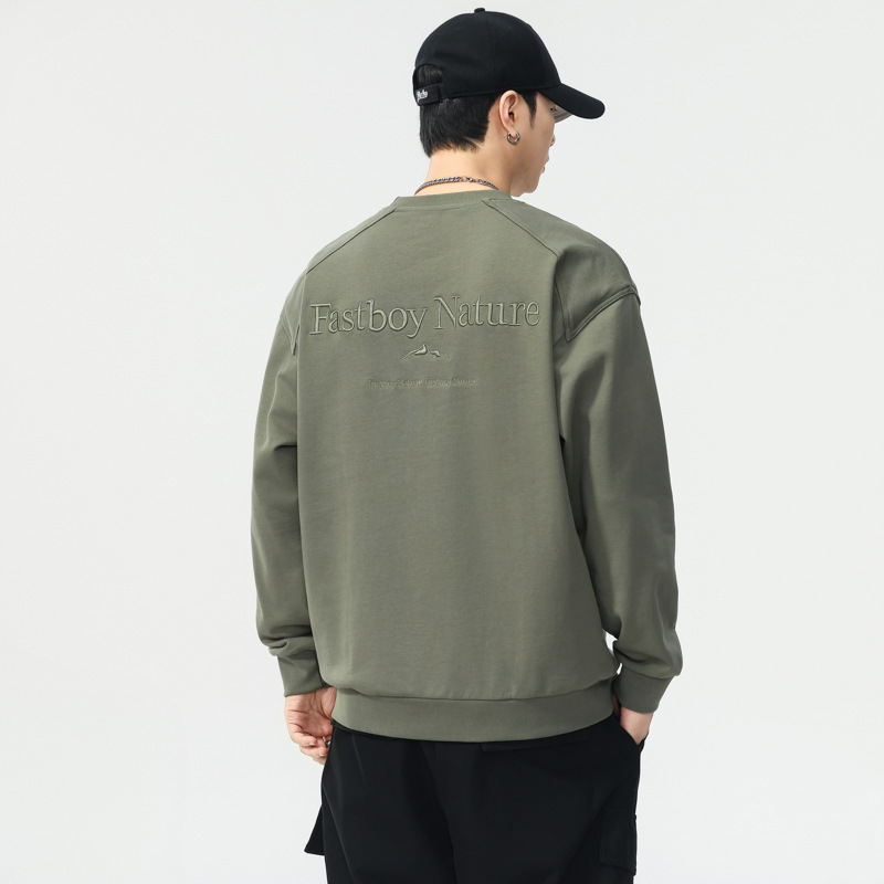 Pure Cotton Long-Sleeved Knitwear Men's 2025 Autumn and Winter New Style Pullover Sweatshirt Jacket Round Neck Sweater Top T-Shirt Pure Cotton Long-Sleeved Knitwear Men's 2025 Autumn and Winter New Style Pullover Sweatshirt Jacket Round Neck Sweater Top T-Shirt