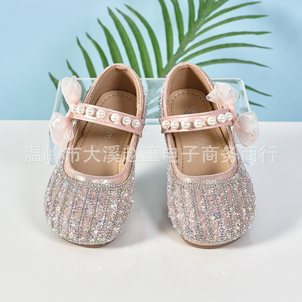 2024 Spring and Autumn New Small Leather Shoes Baby Shiny Crystal Shoes Dance Shoes Girl's All-match Soft-soled Princess Shoes