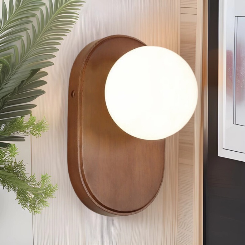 Minimalist Solid Wood Japanese Bedroom Wall Lamp Simple Wabi-Sabi Style Living Room Aisle Entrance Retro Simple Study Bedside Lamp