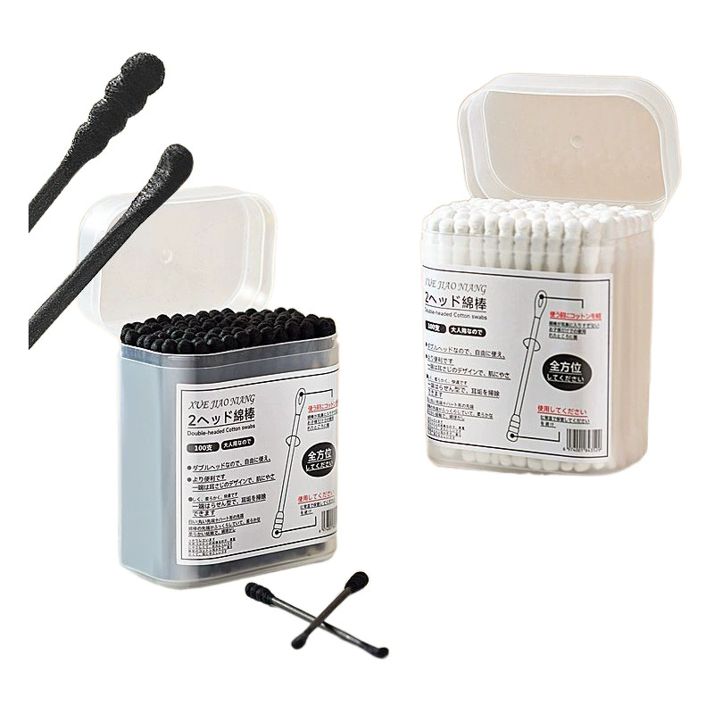 Японские ватные палочки для чистки ушей, липкие черные ватные палочки для чистки ушей, одноразовые спиральные двусторонние ватные палочки для взрослых
