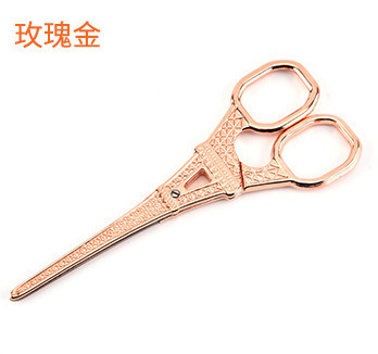 Tijeras de torre de París de la vendimia de acero inoxidable 14cm Tijeras de Torre Hilo hecho a mano cabeza de té tijeras para el hogar